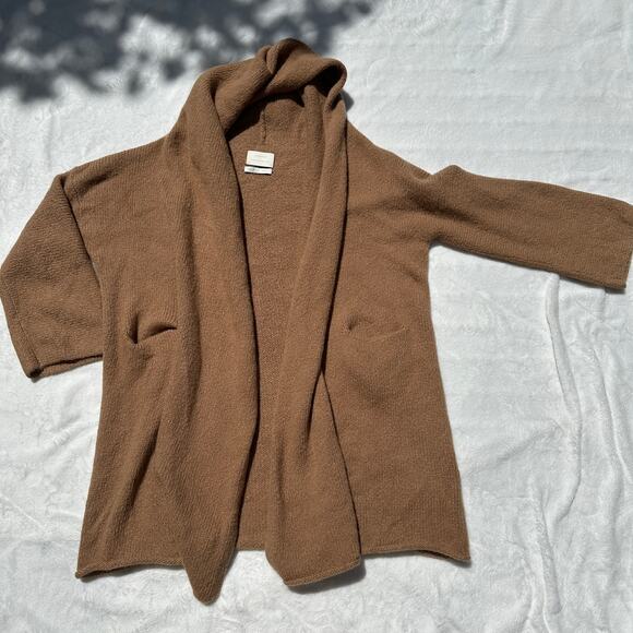 Lauren Manoogian Capote Alpaca Wool Coat Coatigan Hooded Sweater Cardigan Camel - Picture 3 of 16